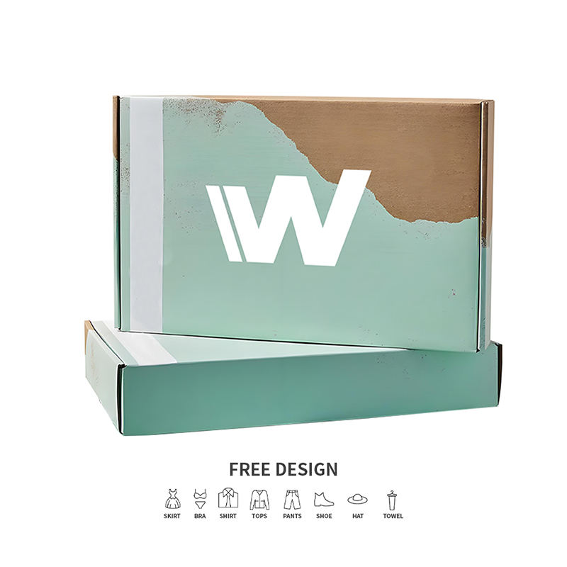 Teal valovite kutije za pakiranje odjeće