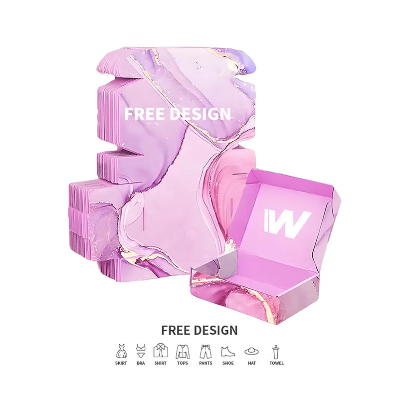 Ljubičaste mramorne valovite kutije za pakiranje odjeće