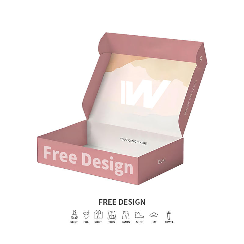 Nježno ružičaste valovite kutije za pakiranje odjeće