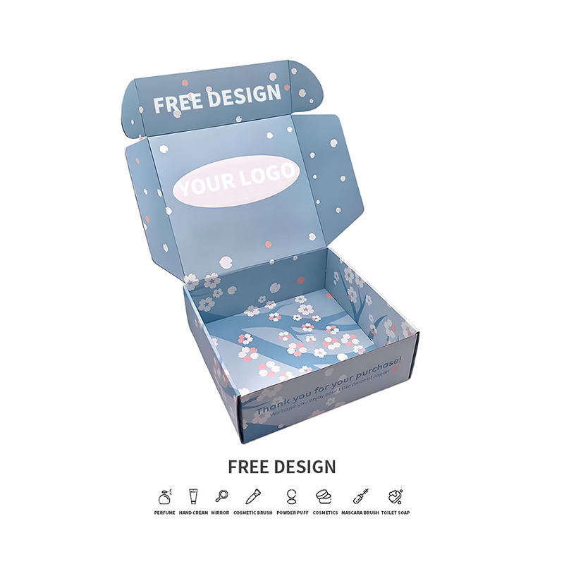 Valovite kozmetičke kutije s plavom pozadinom i laticama