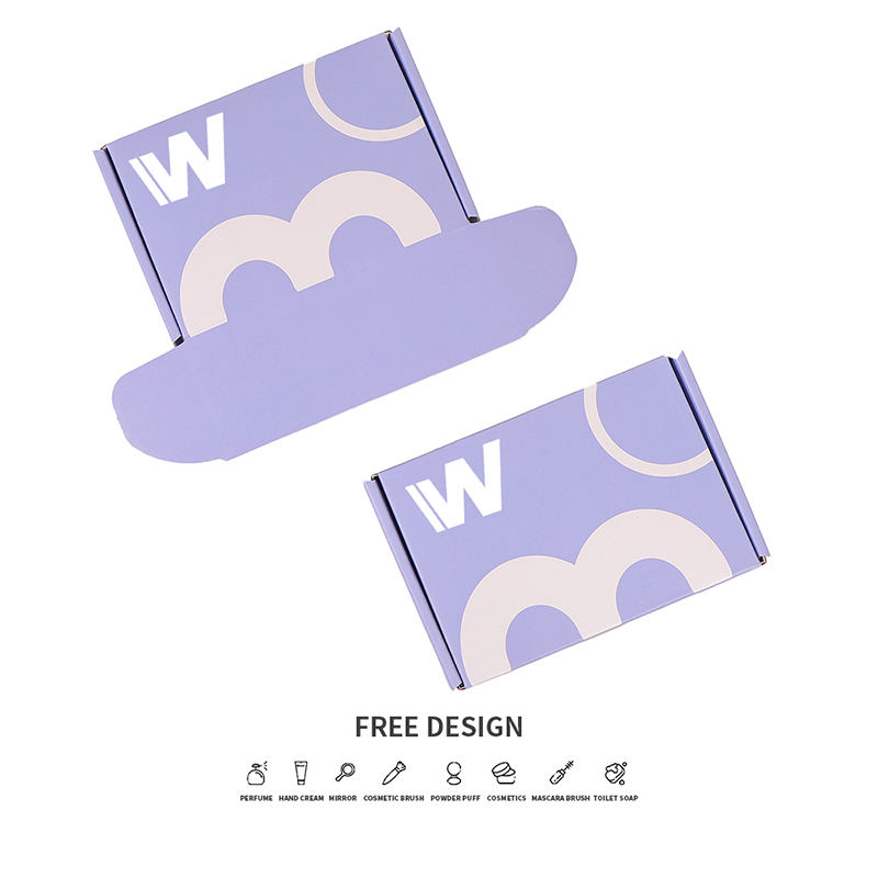 Ljubičaste valovite kutije za pakiranje kozmetike boje lavande